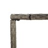 Table de bar et dessus en verre gris 110x70x110 cm poly rotin 