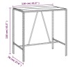 Table de bar et dessus en verre gris 110x70x110 cm poly rotin 