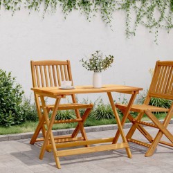 Table pliable de jardin 90x52,5x65 cm bois d'acacia solide 