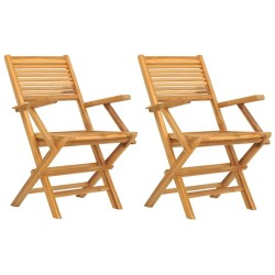 Chaises de jardin pliantes lot de 2 55x62x90cm bois massif teck 