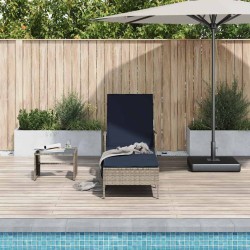 Chaise longue Grise PE Rattan 157 x 55 x 92 cm Pliable 