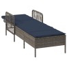 Chaise longue Grise PE Rattan 157 x 55 x 92 cm Pliable 