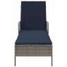 Chaise longue Grise PE Rattan 157 x 55 x 92 cm Pliable 
