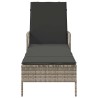 Chaise Longue Gris Clair Rotin PE 157 x 55 x 92 cm Pliable 