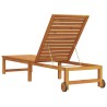 Chaise longue en bois d'acacia massif 