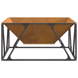 foyer Carré 80x80x40 cm en acier résistant aux intempéries 