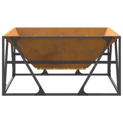 foyer Carré 80x80x40 cm en acier résistant aux intempéries 