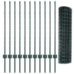 Clôture de jardin Ensemble de 2 Vert Acier 25 x 1 m Durable 