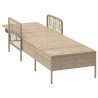 Chaise longue Beige et gris clair Rattan PE 157 x 55 x 92 cm 