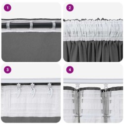 Rideaux en velours 2 pcs avec œillets gris 260x140 cm 