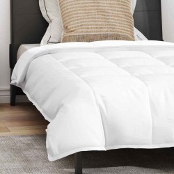 Couette avec oreiller 2 pcs Blanc 140 x 200 cm Bas 