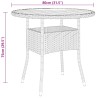 Table de jardin Ø80x75 cm Résine tressée et bois d'acacia Noir 