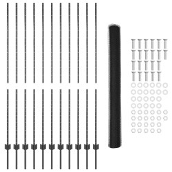 Kit de clôture de jardin Ensemble de 2 Gris Acier traité 