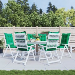 Coussins de chaise de jardin à dossier haut lot de 6 vert tissu 
