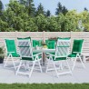 Coussins de chaise de jardin à dossier haut lot de 6 vert tissu 