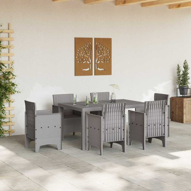 Table de jardin Gris clair 150x100x73 cm Rattan synthétique 