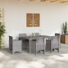 Table de jardin Gris clair 150x100x73 cm Rattan synthétique 