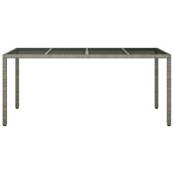 Table à Manger de Jardin Grise 190x90x75 cm Poly Rattan 