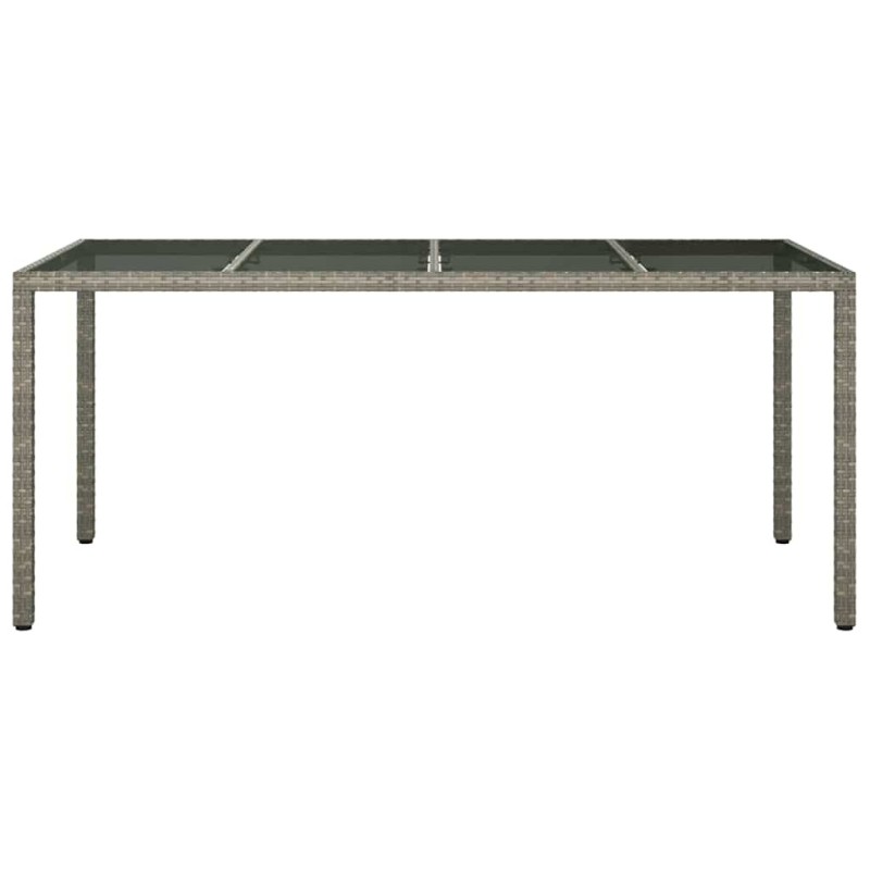 Table à Manger de Jardin Grise 190x90x75 cm Poly Rattan 