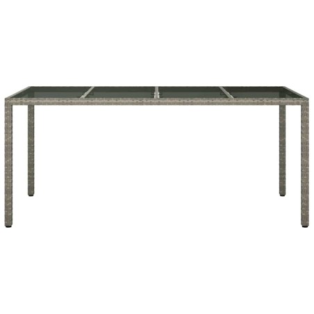 Table à Manger de Jardin Grise 190x90x75 cm Poly Rattan 