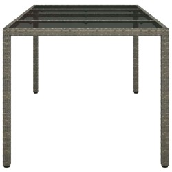 Table à Manger de Jardin Grise 190x90x75 cm Poly Rattan 