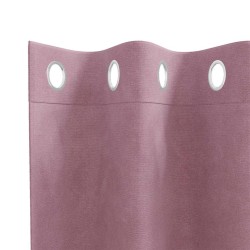Rideaux occultants avec œillets 2 pcs Velours rose foncé 