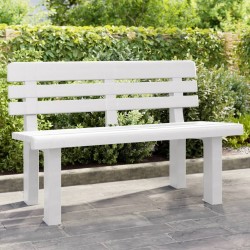 Banc de jardin blanc 110x52x71 cm polypropylène 