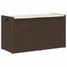 Banc de rangement extérieur coussin marron 100cm résine tressée 