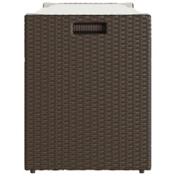 Banc de rangement extérieur coussin marron 100cm résine tressée 
