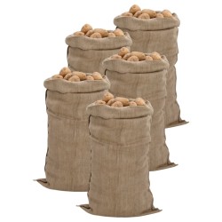 Sacs en jute 5 pcs 65x135 cm 100 % jute 340 g/m² 