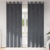 Rideaux opaques avec œillets 2 pcs en velours gris clair super léger 