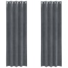 Rideaux opaques avec œillets 2 pcs en velours gris clair super léger 