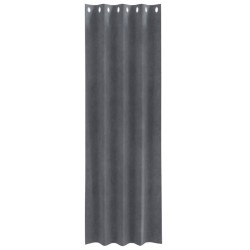 Rideaux opaques avec œillets 2 pcs en velours gris clair super léger 
