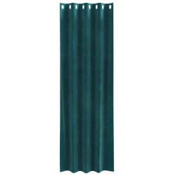 Rideaux occultants avec œillets, 2 pcs, Velours Vert Foncé 