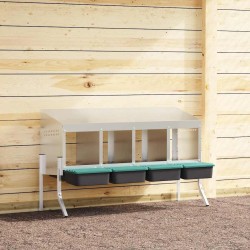 Nichoir à poules4 compartiments avec pieds en acier galvanisé 