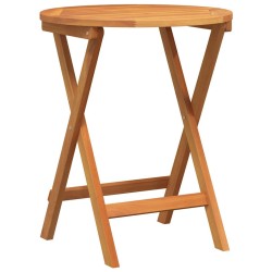 Ensemble Bistro Pliable 3 pièces avec Coussins en Bois Massif d'Acacia 