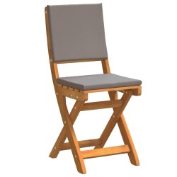 Ensemble Bistro Pliable 3 pièces avec Coussins en Bois Massif d'Acacia 