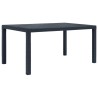 Table de jardin Anthracite 150x90x72 cm Plastique Aspect rotin 