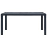 Table de jardin Anthracite 150x90x72 cm Plastique Aspect rotin 