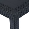 Table de jardin Anthracite 150x90x72 cm Plastique Aspect rotin 