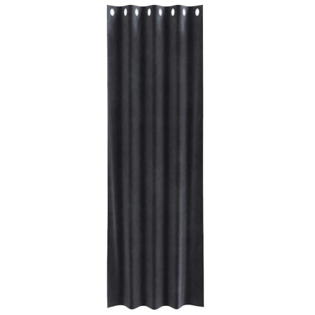 Rideaux occultants avec œillets 2 pcs Velours gris foncé 