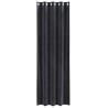 Rideaux occultants avec œillets 2 pcs Velours gris foncé 