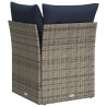 Canapé d'angle de jardin avec des coussins gris en poly rotin 