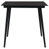 Table à dîner de jardin Noir 80x80x74 cm Acier et verre 