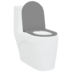 Toilette à ouverture rapide avec fermeture douce en Duroplast Gris 