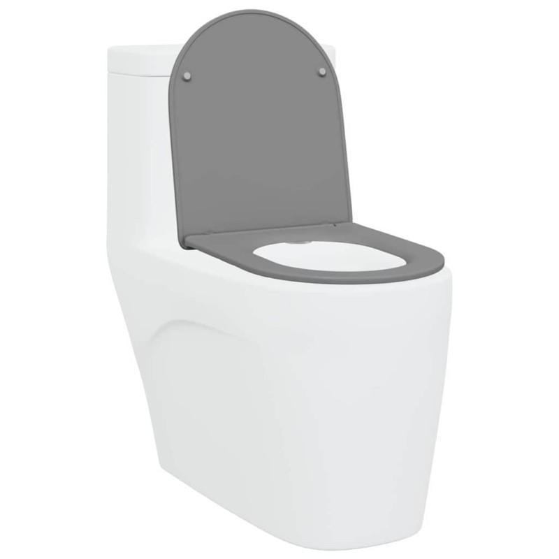 Toilette à ouverture rapide avec fermeture douce en Duroplast Gris 