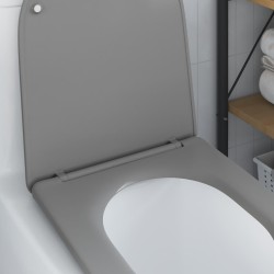 Toilette à ouverture rapide avec fermeture douce en Duroplast Gris 