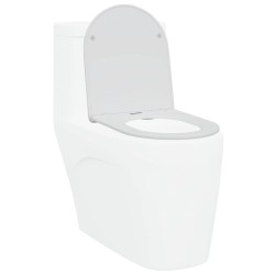Toilettes avec fermeture douce, rapide à retirer, en duroplast blanc 