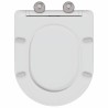 Toilettes avec fermeture douce, rapide à retirer, en duroplast blanc 