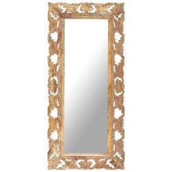 Miroir sculpté à la main Marron 110x50 cm Bois de manguier 